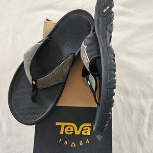 Teva Katavi Thong, Men's Flip Flops, size 12, black and gray